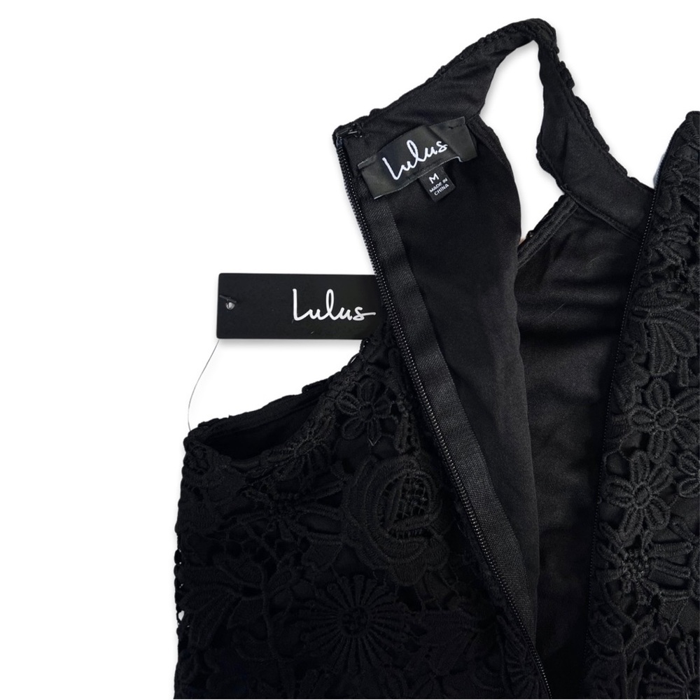 NWT Lulu’s Love Poem Black Lace Mini Dress - Picture 4 of 7